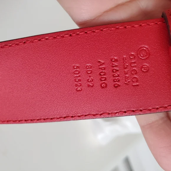 Gucci Red Leather Belt with Silver Buckle - Picture 3 of 5